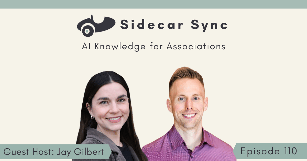 Sidecar Sync episode 110 cover featuring Mallory Mejias and Jay Gilbert