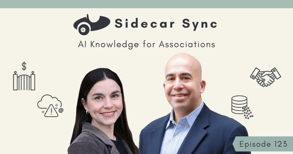 Sidecar Sync episode 123 cover featuring Amith Nagarajan and Mallory Mejias