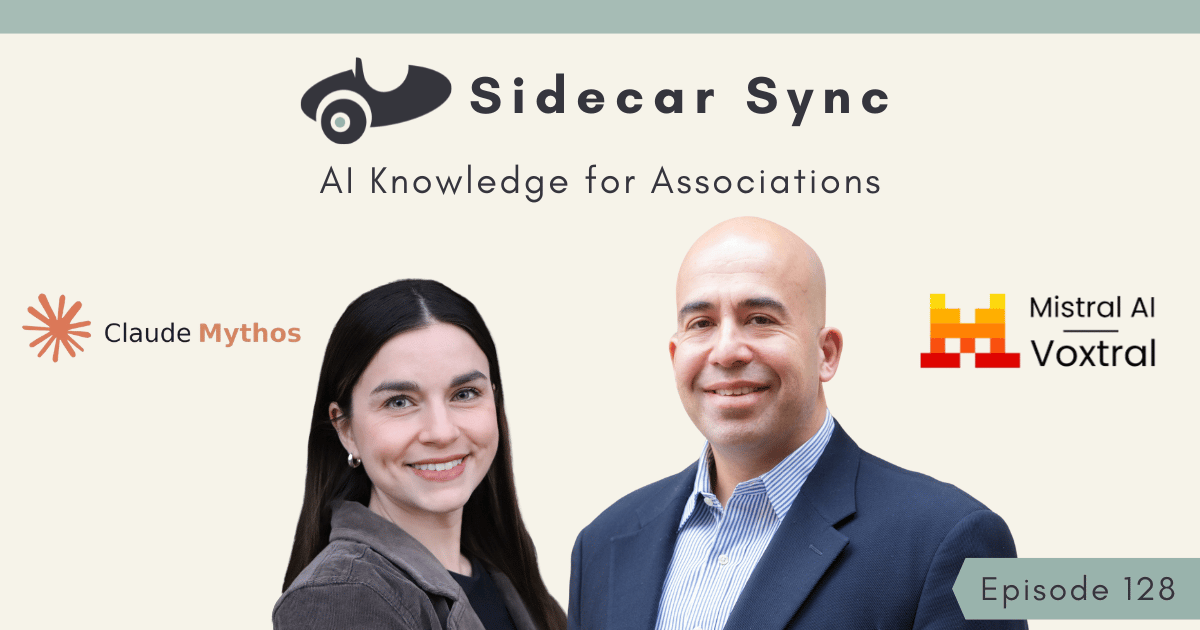 Sidecar Sync Episode episode 128 cover featuring Amith Nagarajan and Mallory Mejias 