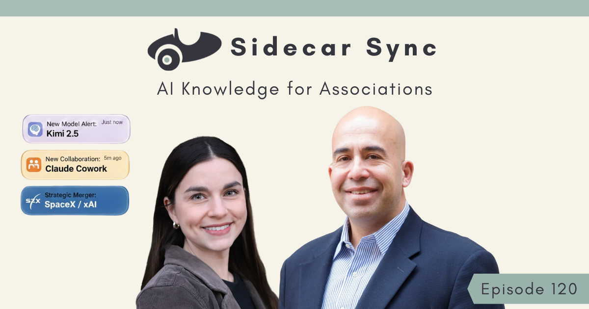 Sidecar Sync Podcast episode cover 120 featuring Amith Nagarajan and Mallory Mejias