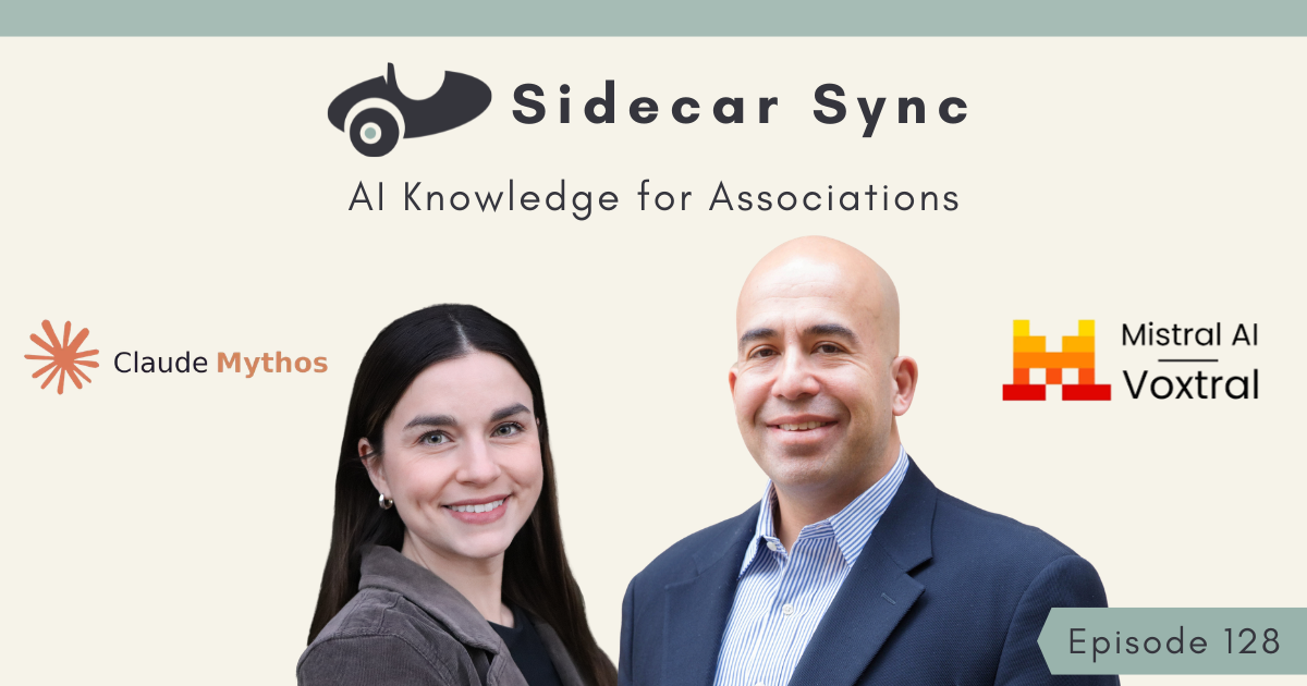Sidecar Sync Episode episode 128 cover featuring Amith Nagarajan and Mallory Mejias 
