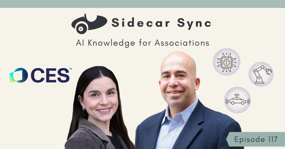 Sidecar Sync Podcast episode 117 cover featuring Amith Nagarajan and Mallory Mejias